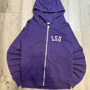 Purple LSU zip‎ up hoodie MEN SIZE L